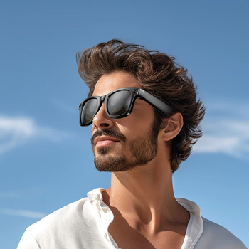 Gafas inteligentes con doble micrófono y cancelación de ruido
